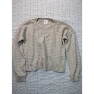 Abercrombie Kids Cream Knit Sweater Size 9/10 Textured Crewneck Cozy